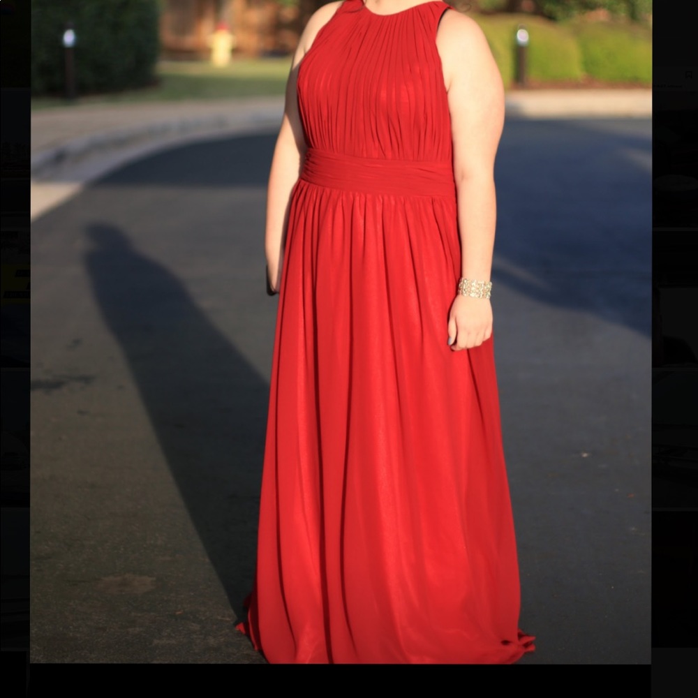 Red Chiffon Prom Dress